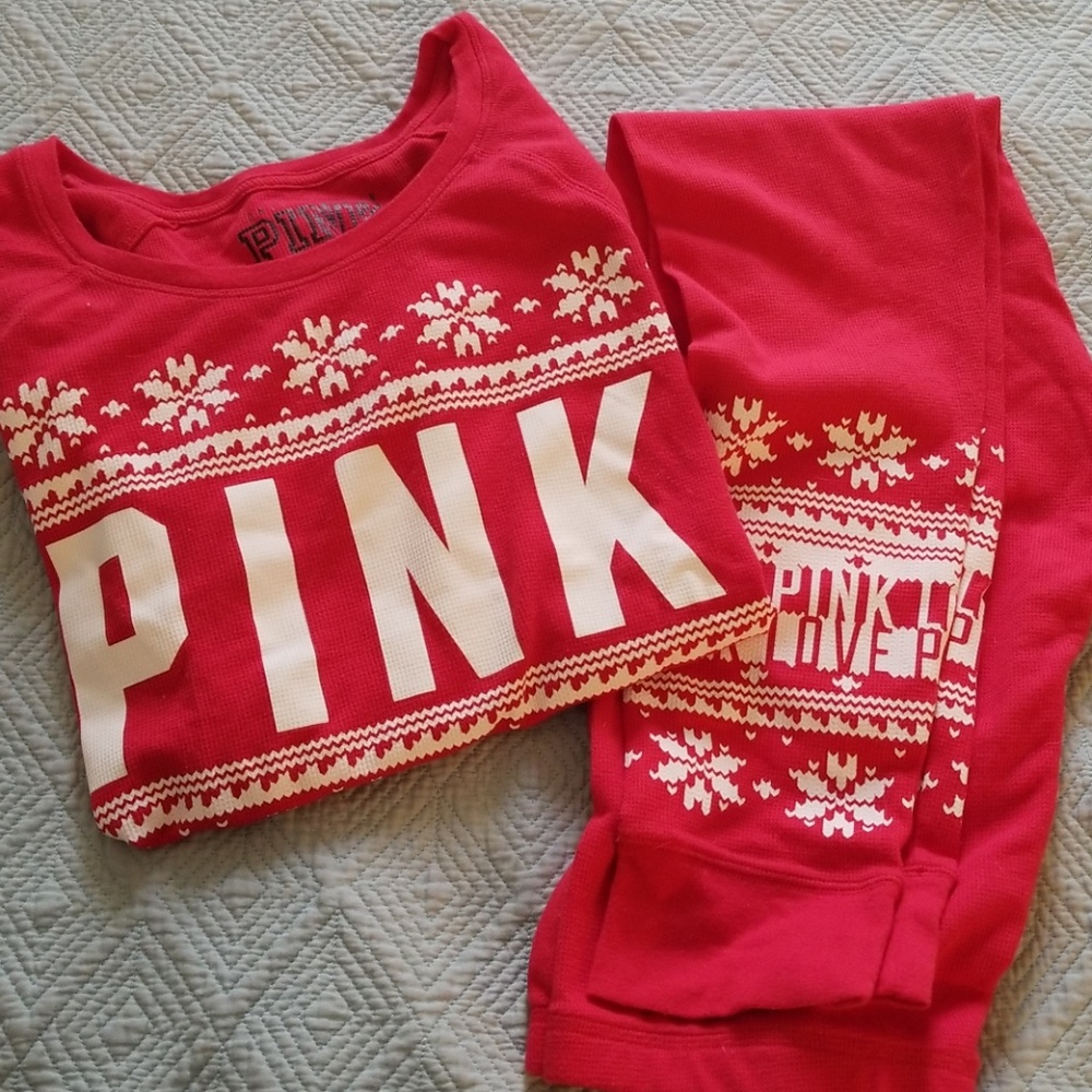 Pink holiday pajamas